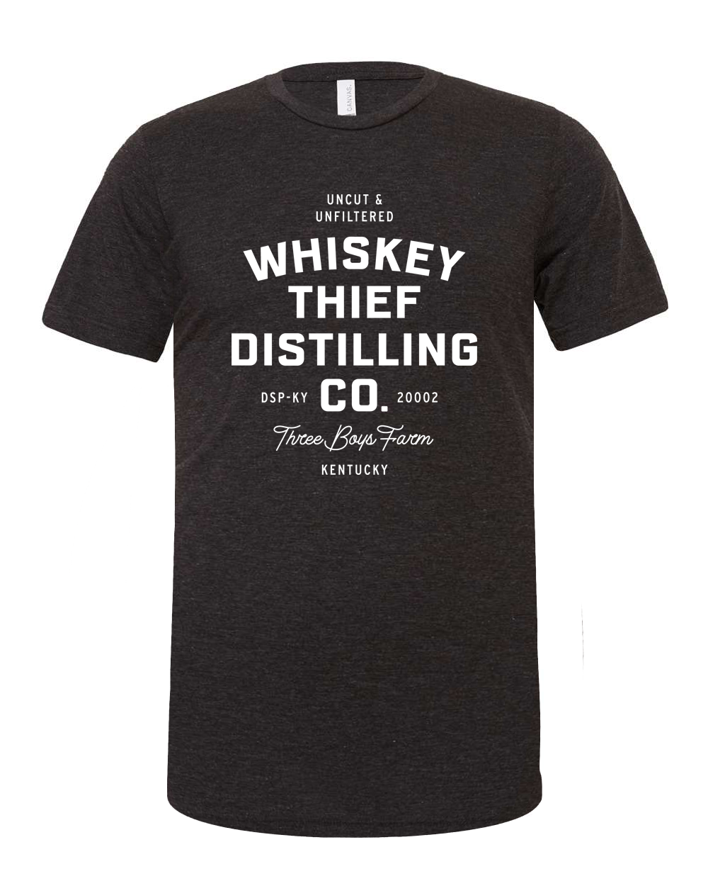 Whiskey Thief TShirt Charcoal Whiskey Thief Distilling Co.